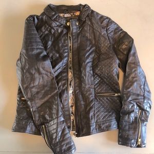 BB Winter brown faux leather jacket coat L